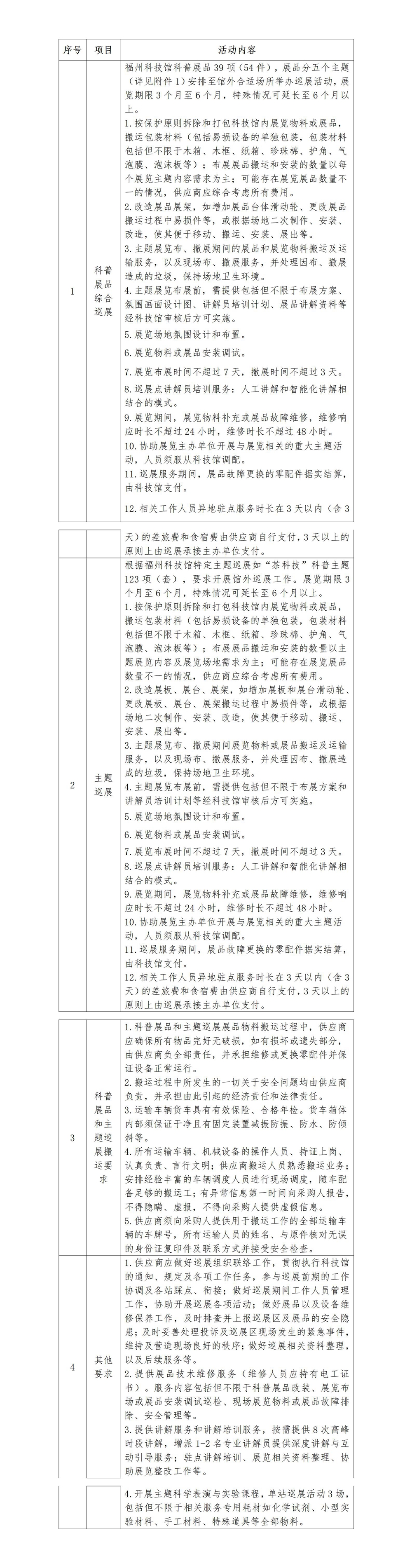 福州科技馆流动科普巡展活动服务项目价格征集公告 福州科技馆流动科普巡展活动服务项目价格征集公告